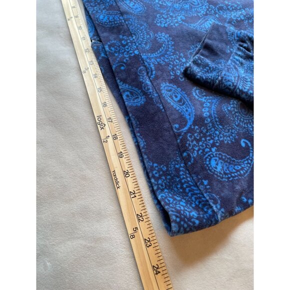 Kim Rogers Womens Paisley Zip-Up soft warm  Jacket XL Blue & Black Grandmacore - Picture 6 of 8